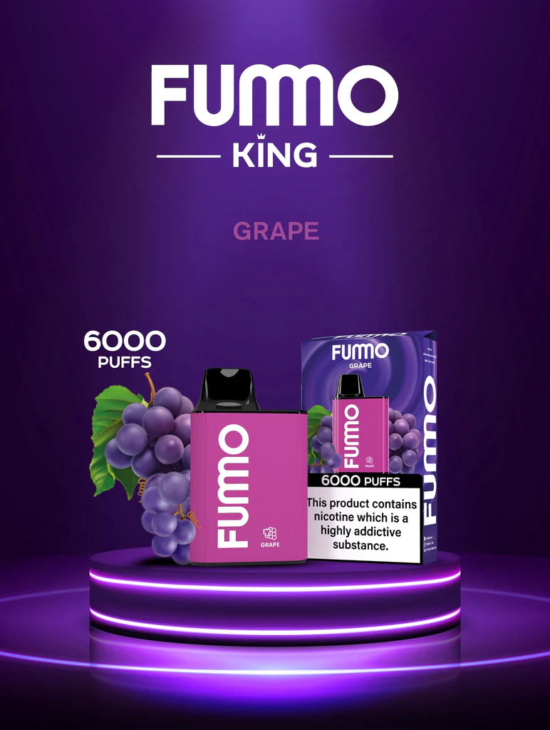 Fumo King Grape 6000 puffs disposable vape with box