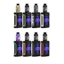 GeekVape box mod vape kits in multiple colors with tanks attached