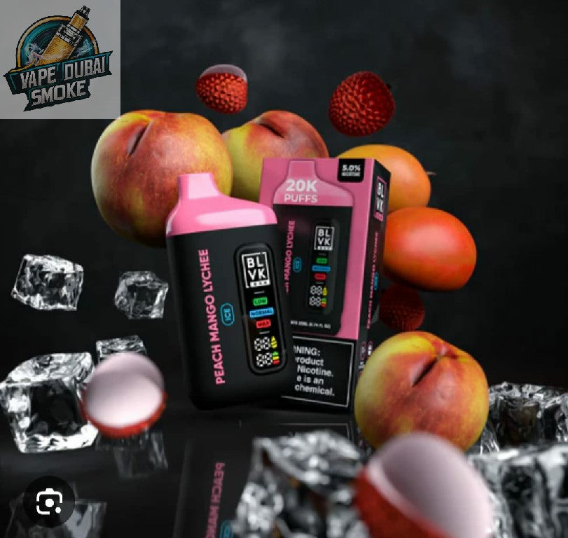 BLVK Bar 20000 Puffs Disposable Vape 50mg Nicotine Peach Mango Lychee Flavor