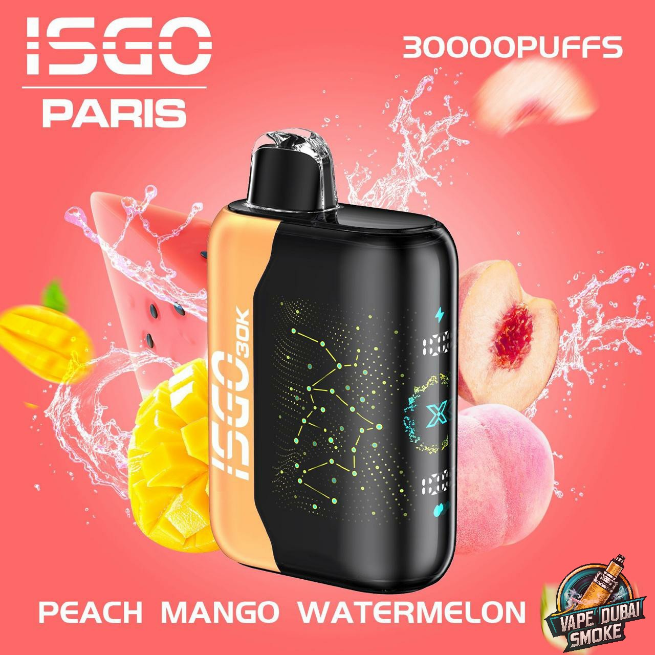 ISGO Paris 30000 puffs Peach Mango Watermelon vape