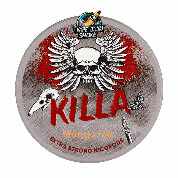 KILLA Mango Ice extra strong nicotine pouches round can with skull design