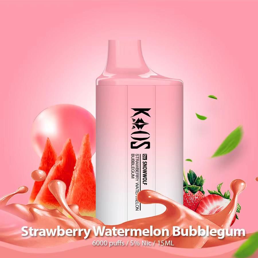 Kaos by SnowWolf 6000 Strawberry Watermelon Bubblegum flavor display