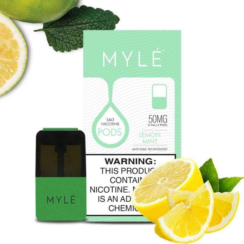 MYLÉ Lemon Mint 50mg pods with lemons and pod