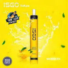 Packaging for ISGO Tokyo 4000 Puffs Disposable Vape, indicating availability in Dubai.