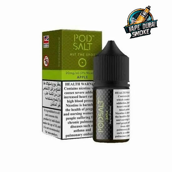 Pod Salt Apple nicotine salt e-liquid bottle with packaging