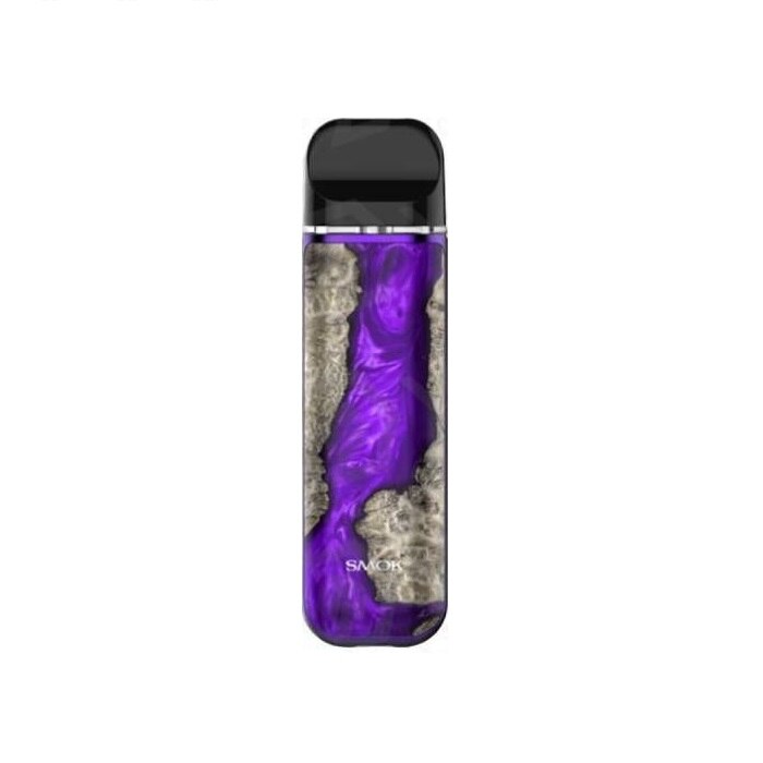 SMOK Novo purple and grey swirl resin pod device