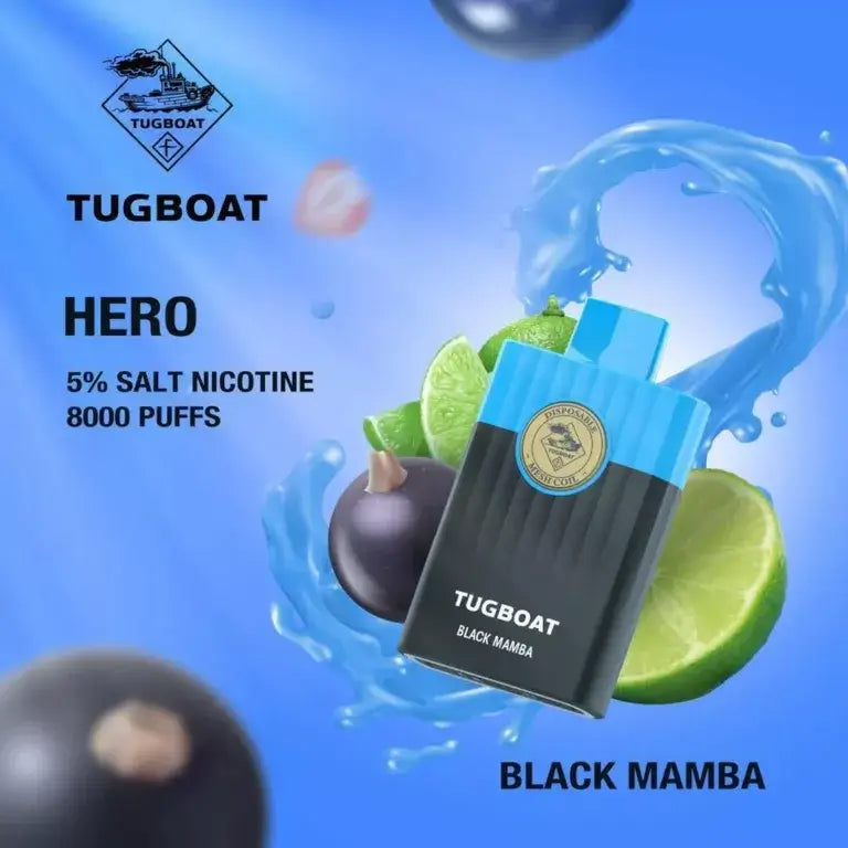Tugboat Hero Black Mamba disposable vape 8000 puffs