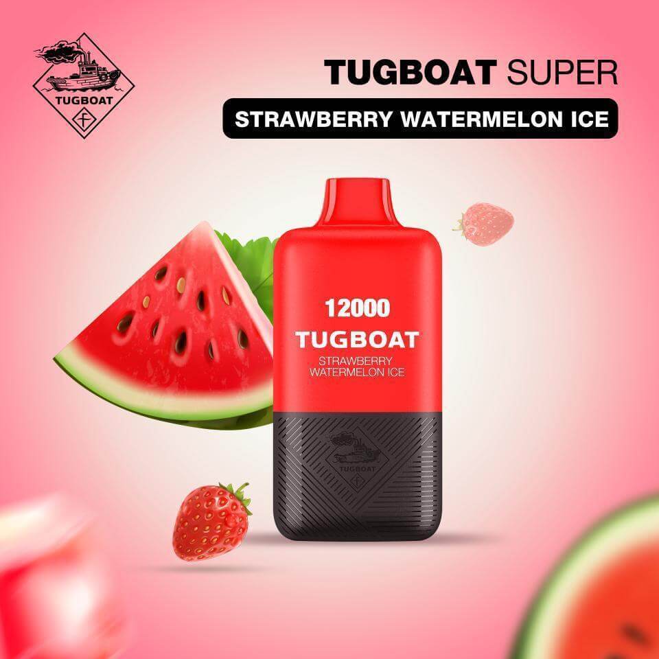 Tugboat Super Strawberry Watermelon Ice disposable vape with fruit