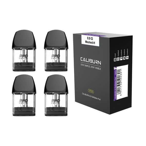 Uwell Caliburn A2 refillable pods 0.9Ω meshed-H with retail box