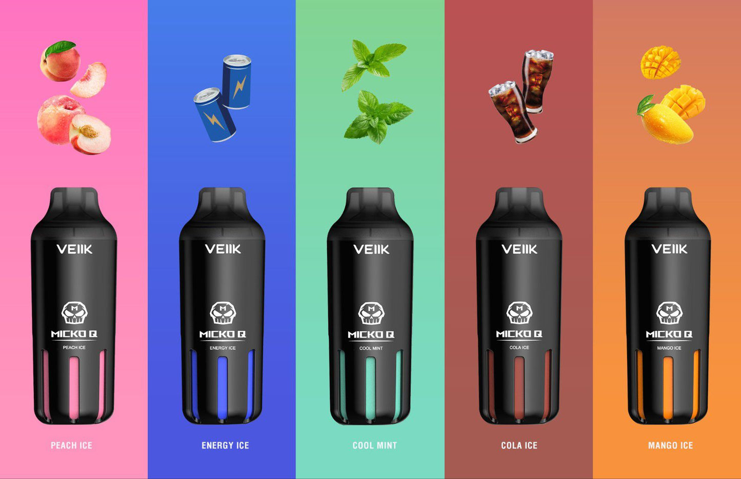 VEIIK Micko Q disposable vapes in five flavors lineup