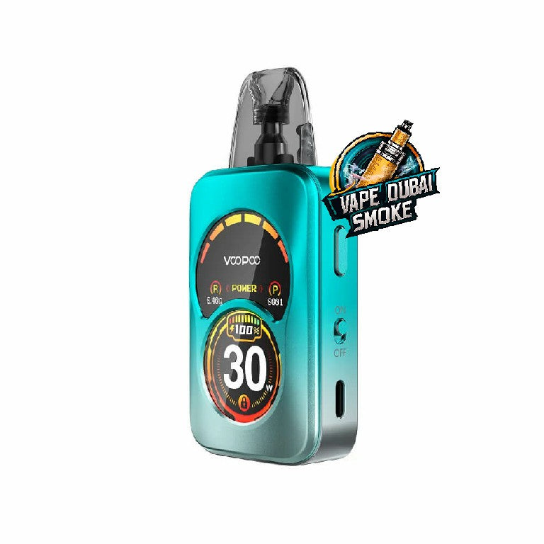 VOOPOO vape device with digital 30W display and clear pod