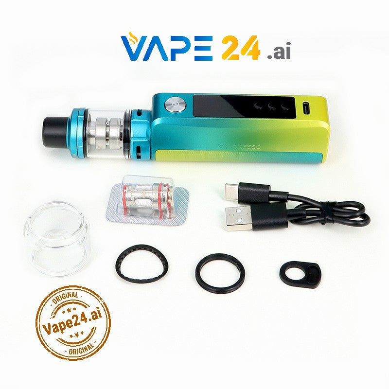 Vape mod kit with tank, coils, glass and USB cable
