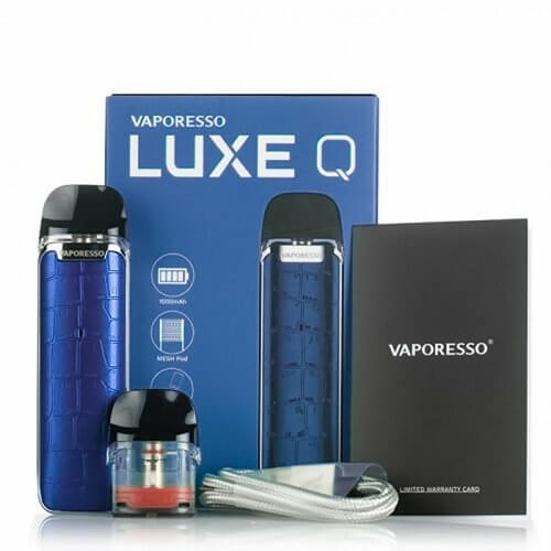 Vaporesso Luxe Q pod kit with device, pod, cable, and box