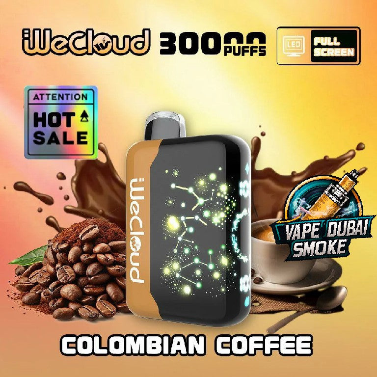 WeCloud 3000 puffs Colombian Coffee disposable vape with beans and cup