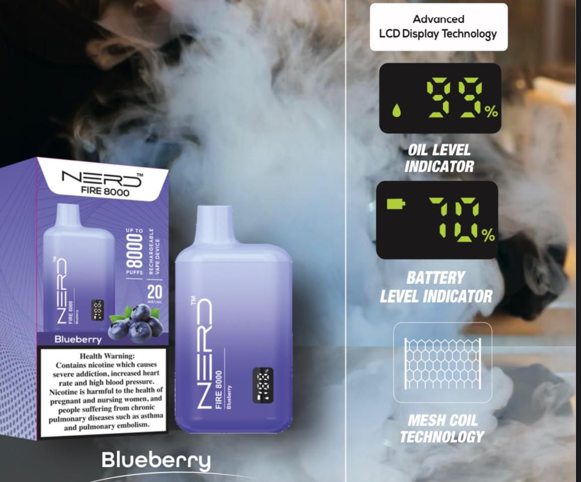 citrine 8000 puffs disposable vape Shop Nerd Fire 8000 Puffs Disposable Vape in Dubai