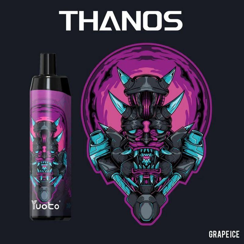 Yuoto Thanos Grape Ice disposable vape with neon skull artwork