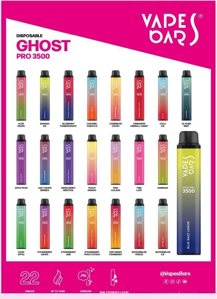 Vape Bar Ghost Pro 3500 Puffs | Buy Disposable Vape Online in UAE - Same-Day Delivery in Dubai | Affordable Disposable Vapes