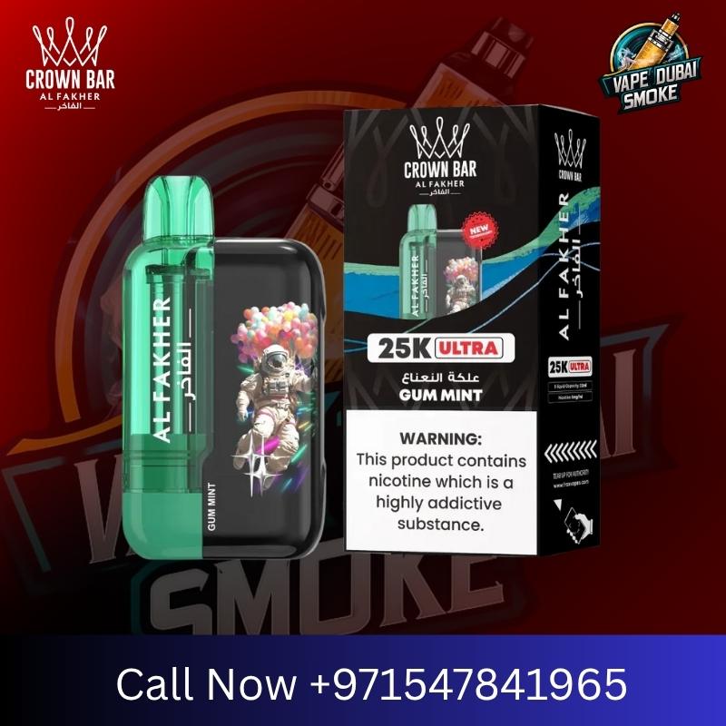 Al Fakher Crown Bar 25K Ultra Gum Mint disposable vape with box