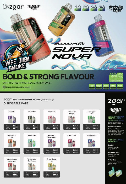 Zgar Supernova Disposable Vape 30000 Puffs In Dubai