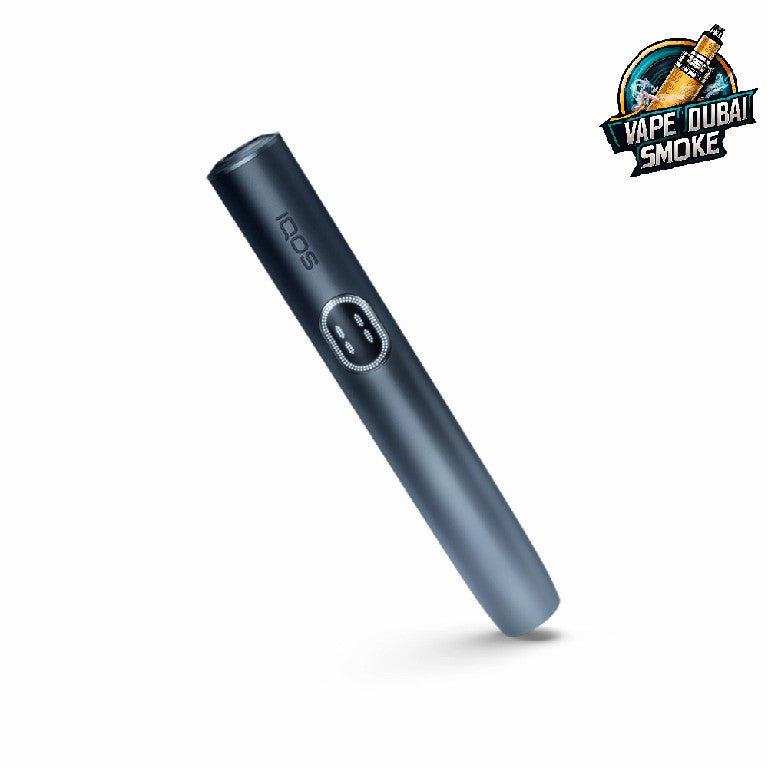 Blue IQOS heated tobacco holder device with LED indicator