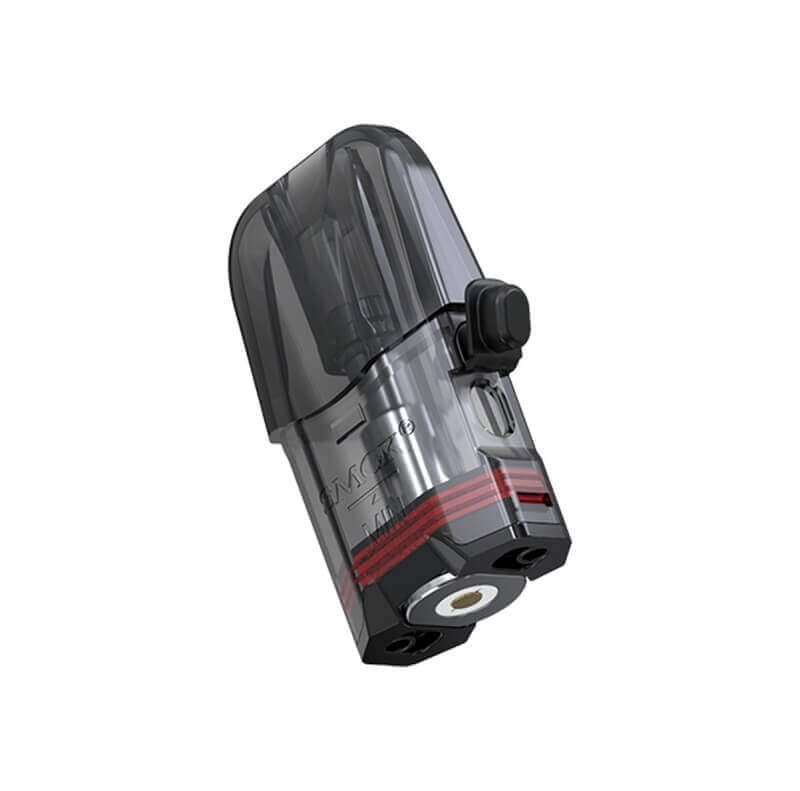 Close up of SMOK Nfix refillable pod cartridge with side fill port and coil.