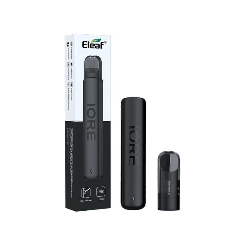 Eleaf IORE pod vape kit with device, pod, and packaging box