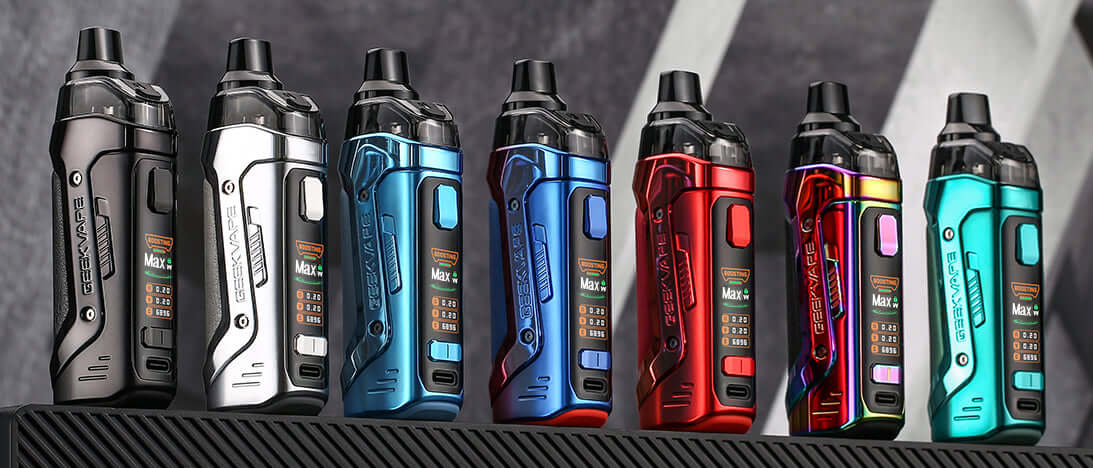 Geekvape Aegis Boost 2 (B60) 60W Vape Kit lineup in multiple color options