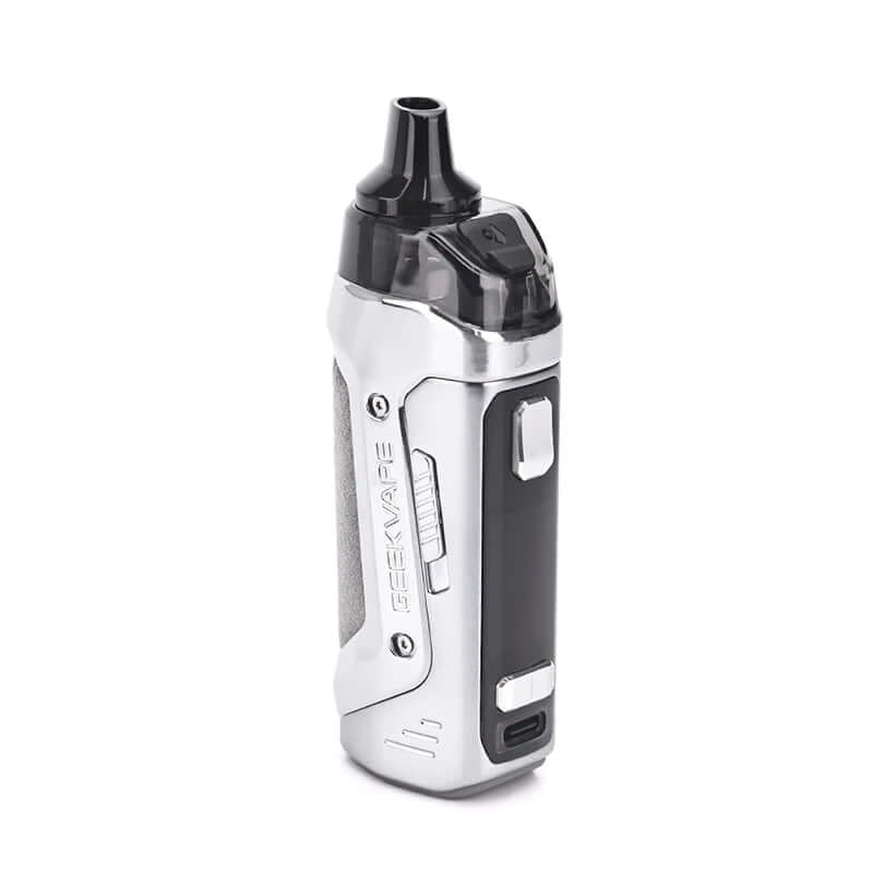 Geekvape Aegis Boost 2 (B60) 60W Vape Kit silver edition close-up view