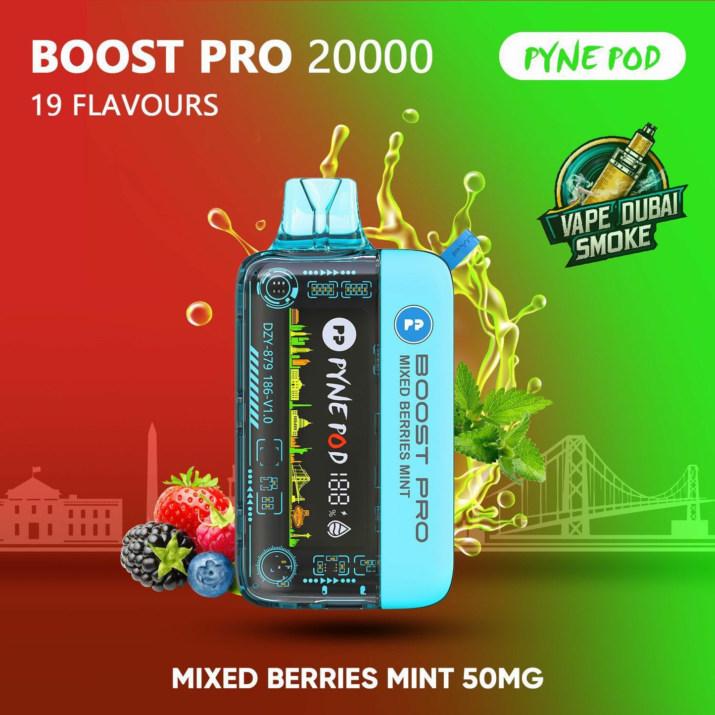 PYNE POD Boost Pro 20000 Puffs Disposable Vape In Dubai