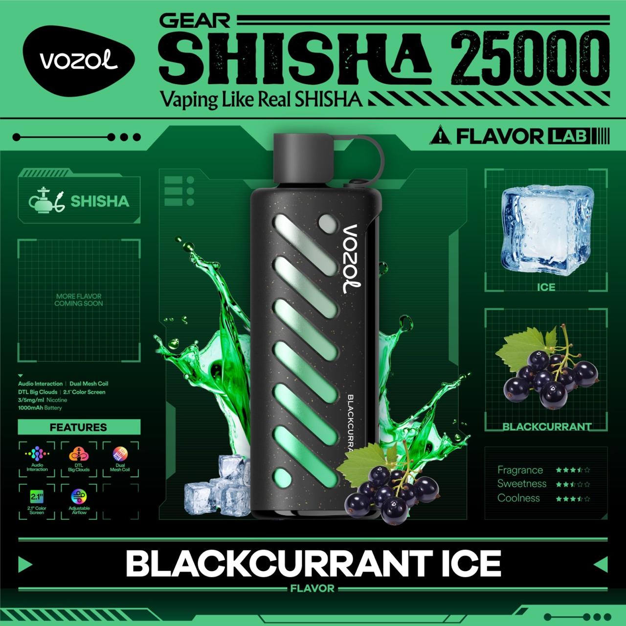 Vozol Gear Shisha 25000 Puffs Disposable Vape In Dubai