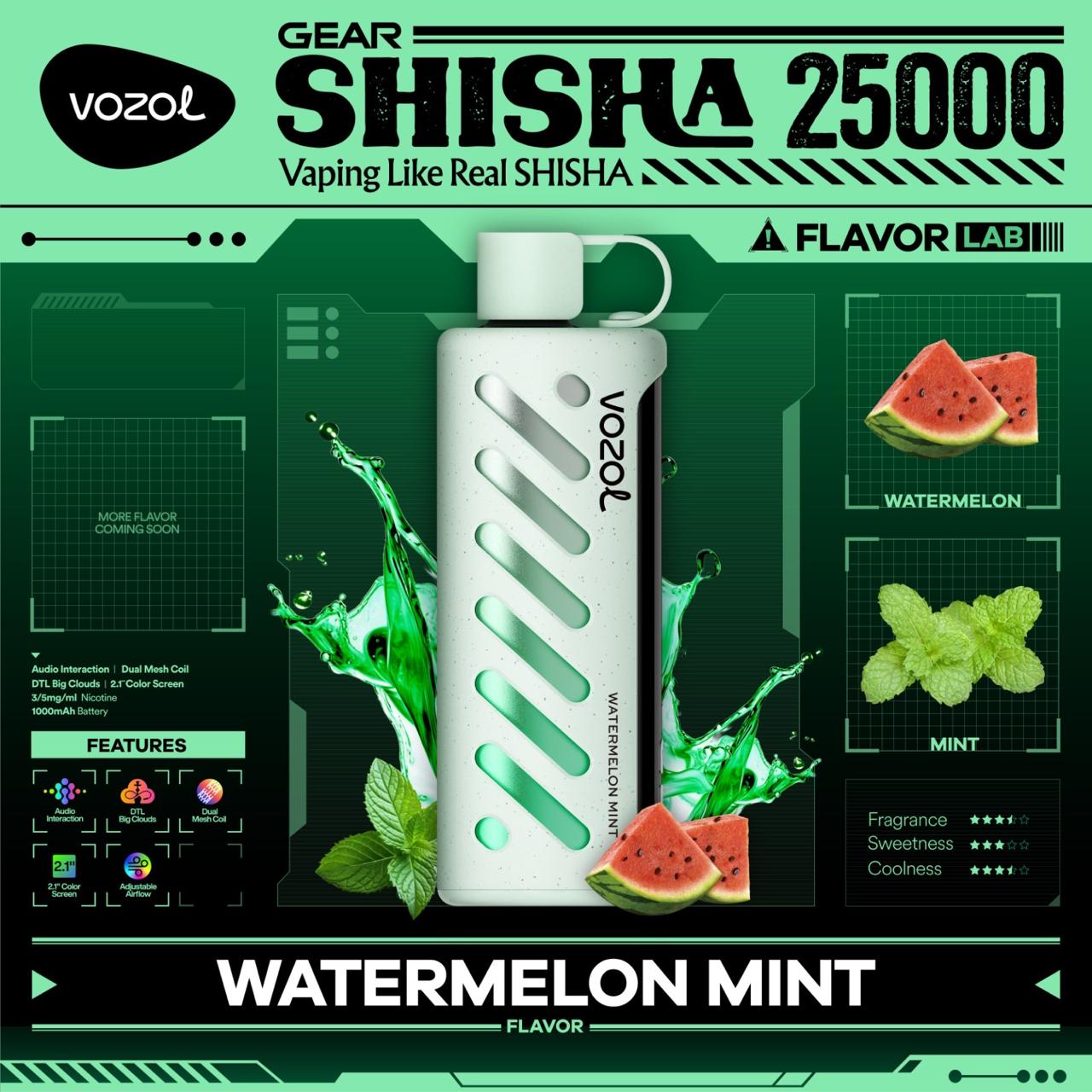 Vozol Gear Shisha 25000 Puffs Disposable Vape In Dubai