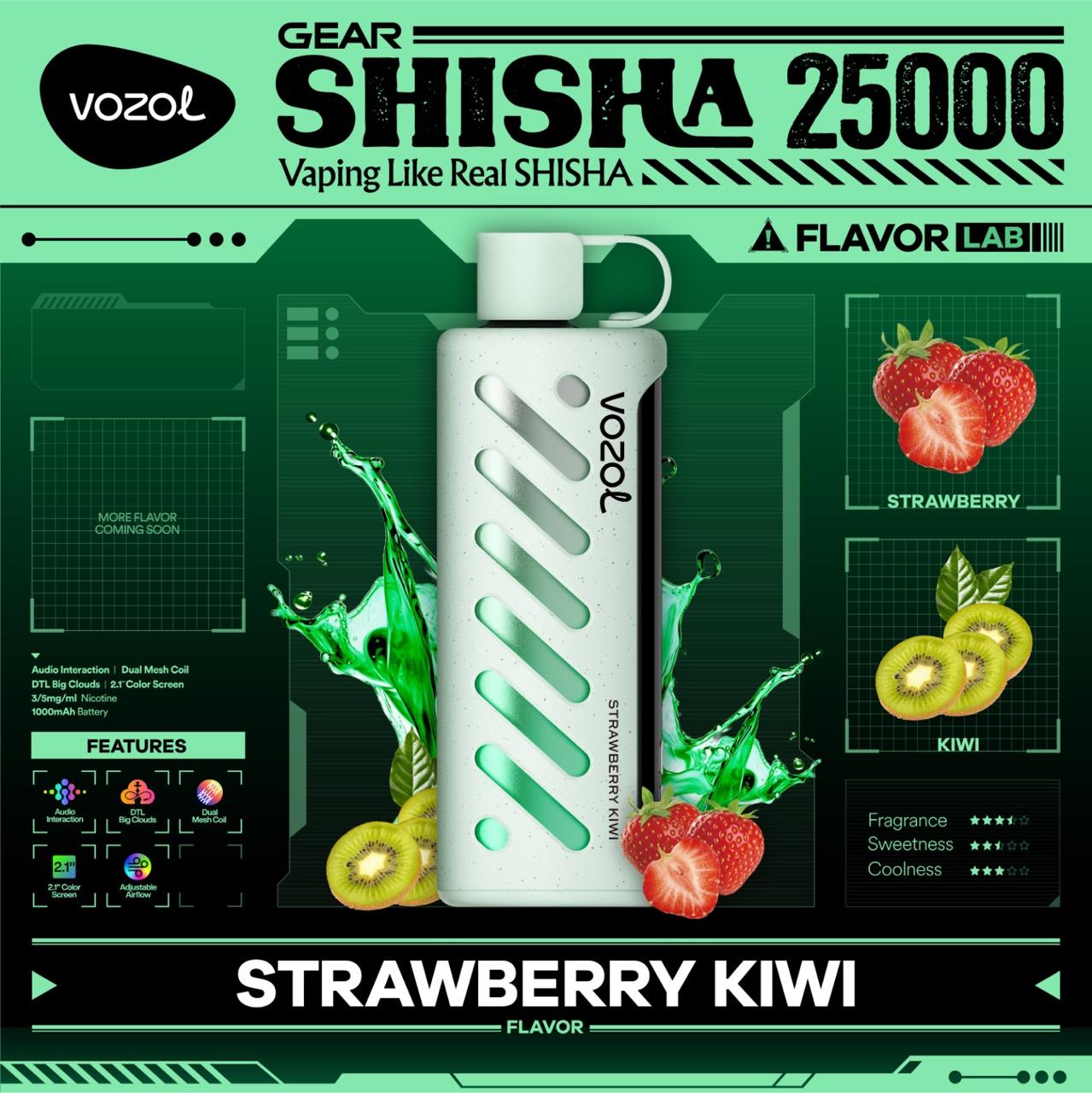 Vozol Gear Shisha 25000 Puffs Disposable Vape In Dubai