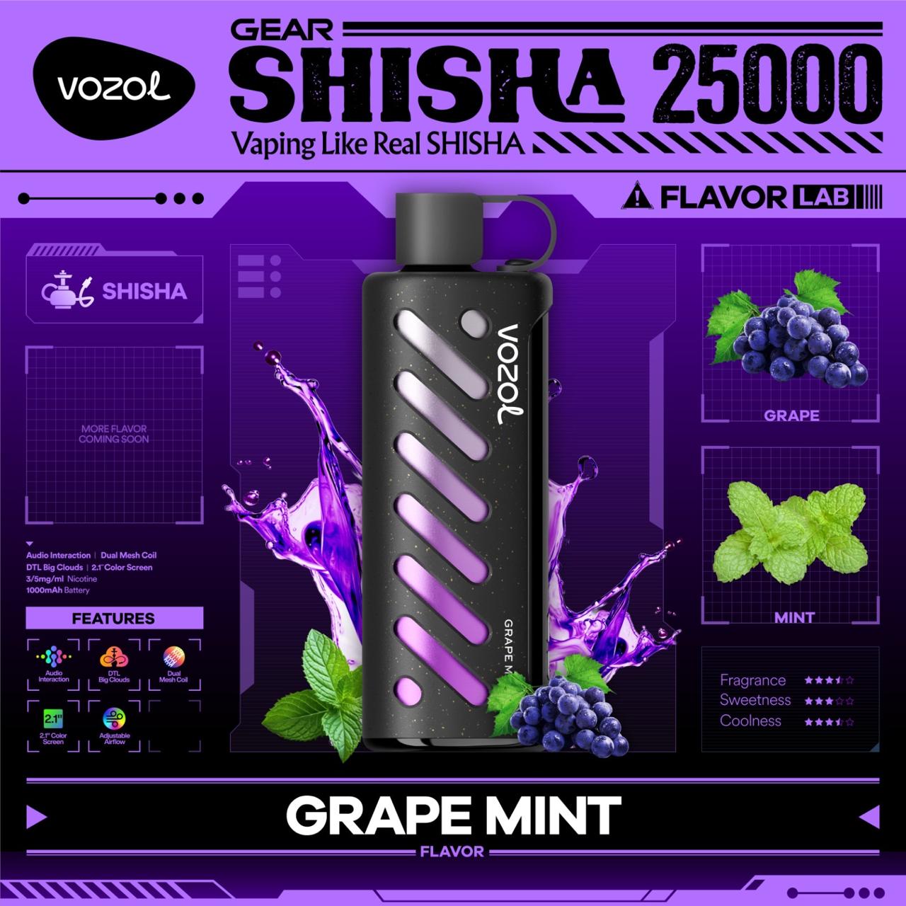 Vozol Gear Shisha 25000 Puffs Disposable Vape In Dubai