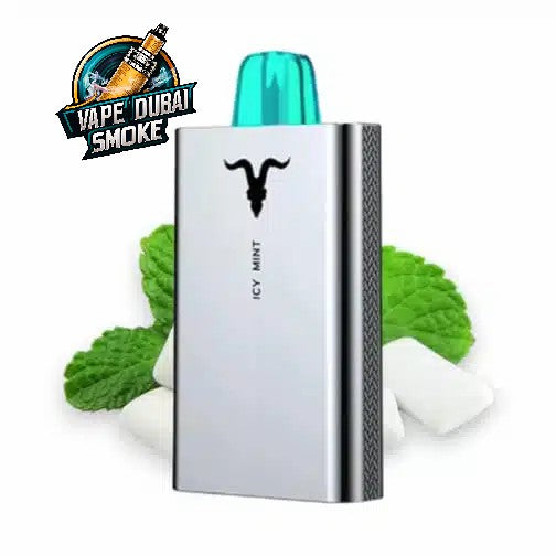 Ignite V50 Icy Mint Disposable Vape with mint leaves and ice cubes