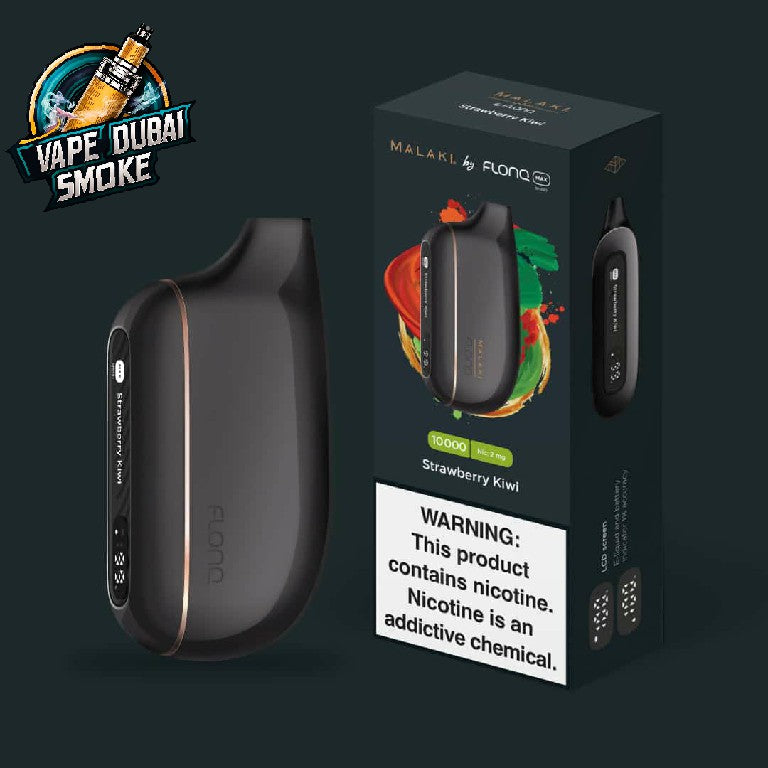 Malaki Flona Strawberry Kiwi disposable vape with retail box and warning label