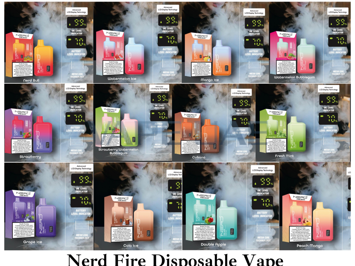 citrine 8000 puffs disposable vape Nerd Fire Disposable Vape 8000 Puffs