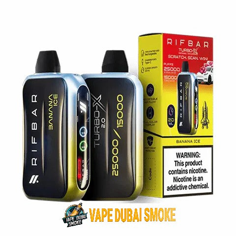 RIFBAR Turbo X 25000 Banana Ice disposable vape with box