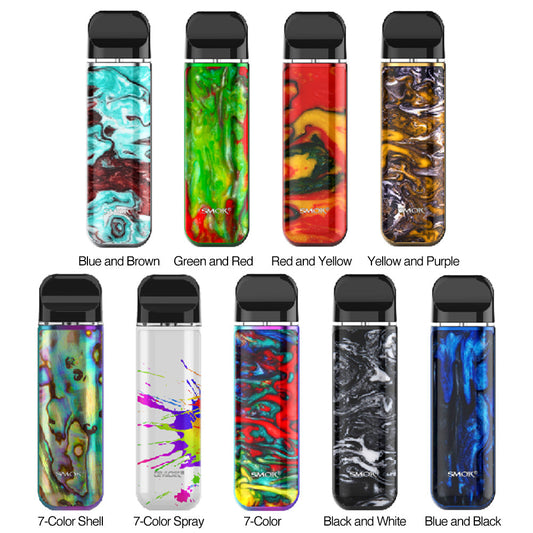 SMOK Novo pod kit in multiple color patterns and resin designs