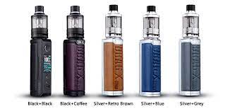 VOOPOO Drag X Plus vape kits in five colors with tank attached