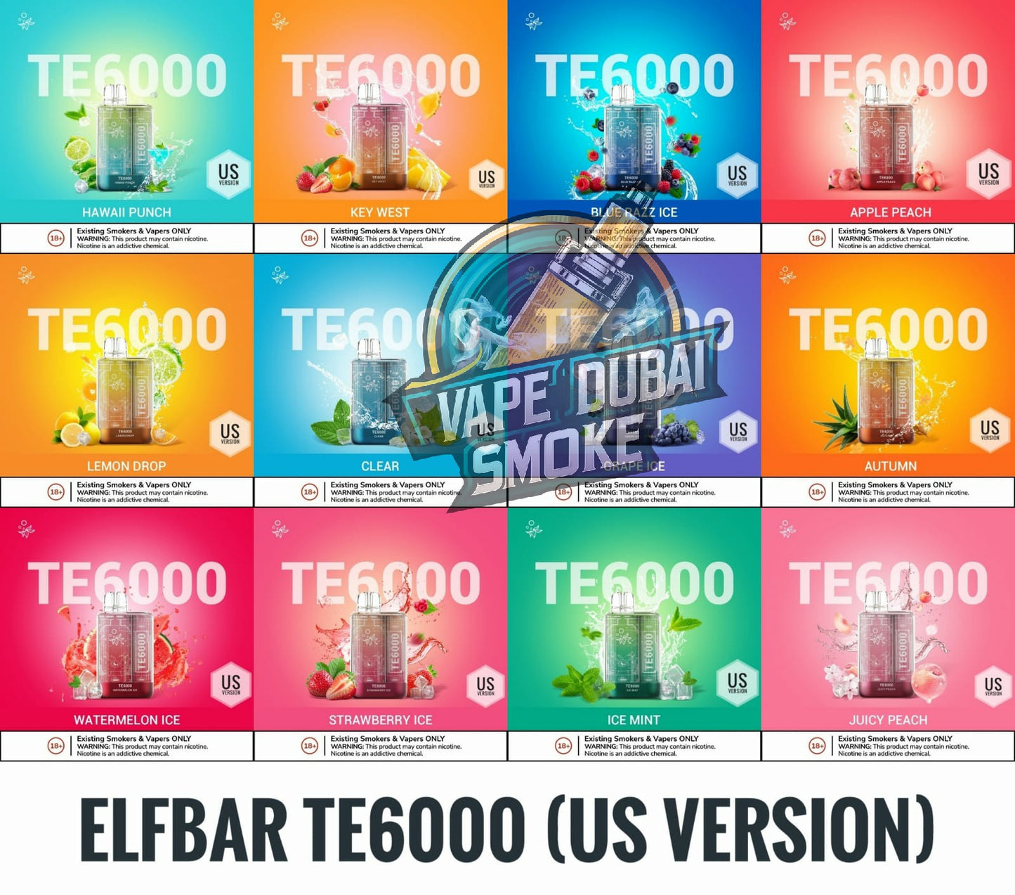 Elf Bar TE6000 Disposable Vape (US Version) Premium In Dubai