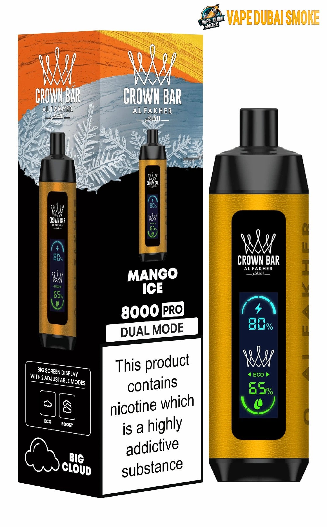 Al Fakher Pro 8000 Puffs Crown Bar Disposable Al Fakher Pro 8000 Puffs Crown Bar Disposable